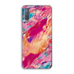 CaseCompany Pastel Echoes: Samsung Galaxy A7 (2018) Transparant Hoesje