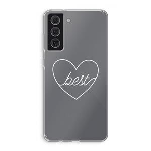 CaseCompany Best heart pastel: Samsung Galaxy S21 FE Transparant Hoesje