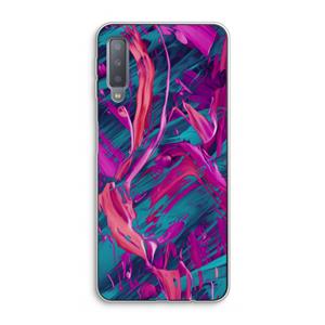 CaseCompany Pink Clouds: Samsung Galaxy A7 (2018) Transparant Hoesje