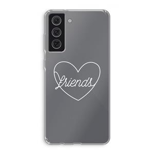 CaseCompany Friends heart pastel: Samsung Galaxy S21 FE Transparant Hoesje