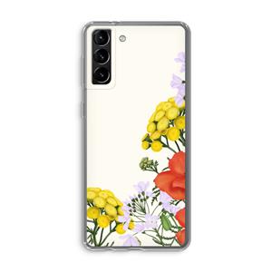 CaseCompany Wilde bloemen: Samsung Galaxy S21 Plus Transparant Hoesje