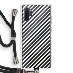 CaseCompany Strepen zwart-wit: Samsung Galaxy Note 10 Plus Transparant Hoesje met koord