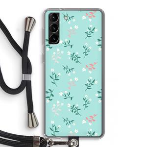 CaseCompany Small white flowers: Samsung Galaxy S21 Plus Transparant Hoesje met koord