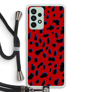 CaseCompany Red Leopard: Samsung Galaxy A52s 5G Transparant Hoesje met koord