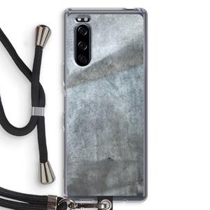 CaseCompany Grey Stone: Sony Xperia 5 Transparant Hoesje met koord