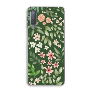 CaseCompany Botanical green sweet flower heaven: Samsung Galaxy A7 (2018) Transparant Hoesje