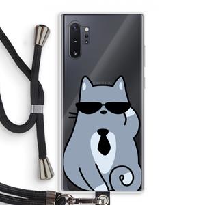 CaseCompany Cool cat: Samsung Galaxy Note 10 Plus Transparant Hoesje met koord