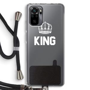 CaseCompany King zwart: Xiaomi Redmi Note 10 Pro Transparant Hoesje met koord