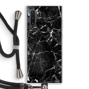 CaseCompany Zwart Marmer 2: Samsung Galaxy Note 10 Plus Transparant Hoesje met koord