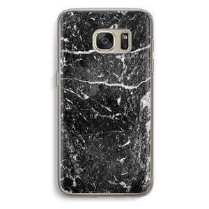 CaseCompany Zwart marmer: Samsung Galaxy S7 Transparant Hoesje