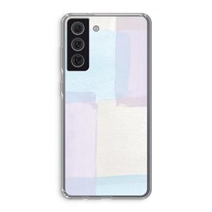 CaseCompany Square pastel: Samsung Galaxy S21 FE Transparant Hoesje