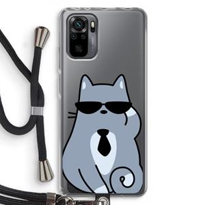 CaseCompany Cool cat: Xiaomi Redmi Note 10 Pro Transparant Hoesje met koord