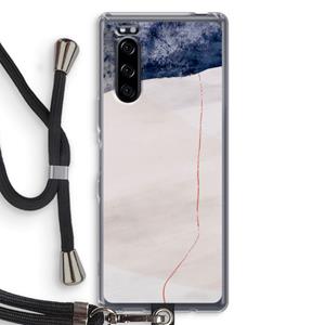 CaseCompany Stone White: Sony Xperia 5 Transparant Hoesje met koord