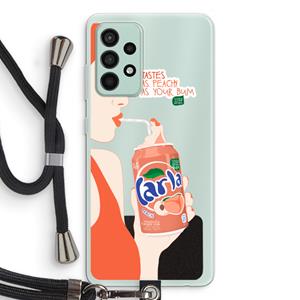 CaseCompany Peach please!: Samsung Galaxy A52s 5G Transparant Hoesje met koord