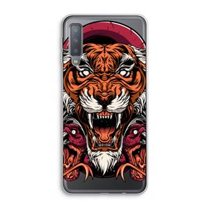 CaseCompany Tiger and Rattlesnakes: Samsung Galaxy A7 (2018) Transparant Hoesje
