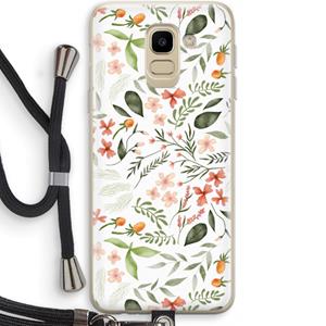 CaseCompany Sweet little flowers: Samsung Galaxy J6 (2018) Transparant Hoesje met koord