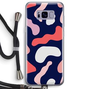 CaseCompany Memphis Shapes Pink: Samsung Galaxy S8 Plus Transparant Hoesje met koord
