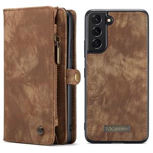 Caseme Vintage 2 in 1 portemonnee hoes - Samsung Galaxy S22 Plus - Bruin