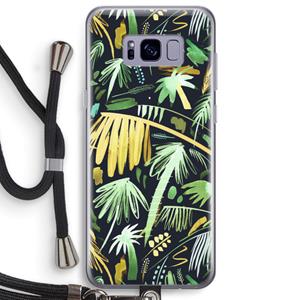 CaseCompany Tropical Palms Dark: Samsung Galaxy S8 Plus Transparant Hoesje met koord