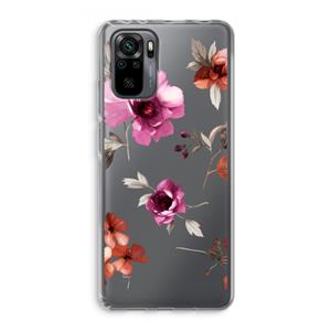 CaseCompany Geschilderde bloemen: Xiaomi Redmi Note 10 Pro Transparant Hoesje