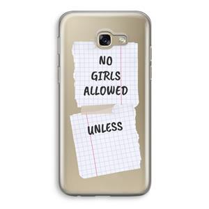 CaseCompany No Girls Allowed Unless: Samsung Galaxy A5 (2017) Transparant Hoesje