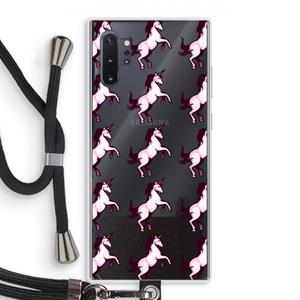 CaseCompany Musketon Unicorn: Samsung Galaxy Note 10 Plus Transparant Hoesje met koord