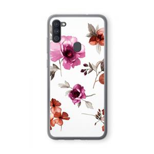 CaseCompany Geschilderde bloemen: Samsung Galaxy A11 Transparant Hoesje