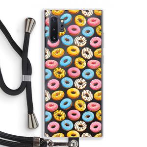 CaseCompany Pink donuts: Samsung Galaxy Note 10 Plus Transparant Hoesje met koord