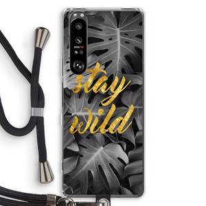 CaseCompany Stay wild: Sony Xperia 1 III Transparant Hoesje met koord