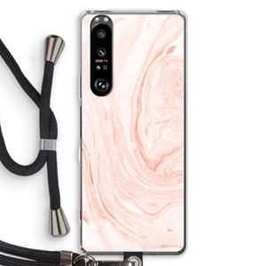 CaseCompany Peach bath: Sony Xperia 1 III Transparant Hoesje met koord