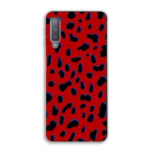 CaseCompany Red Leopard: Samsung Galaxy A7 (2018) Transparant Hoesje