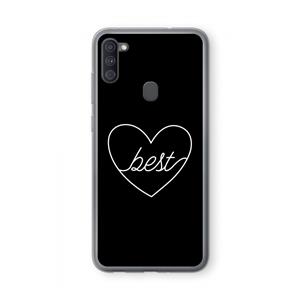 CaseCompany Best heart black: Samsung Galaxy A11 Transparant Hoesje