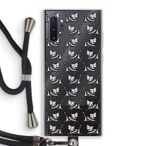 CaseCompany Zwarte poes: Samsung Galaxy Note 10 Plus Transparant Hoesje met koord