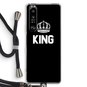 CaseCompany King zwart: Sony Xperia 1 III Transparant Hoesje met koord