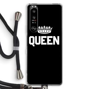 CaseCompany Queen zwart: Sony Xperia 1 III Transparant Hoesje met koord