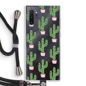 CaseCompany Cactus Lover: Samsung Galaxy Note 10 Plus Transparant Hoesje met koord