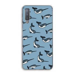 CaseCompany Narwhal: Samsung Galaxy A7 (2018) Transparant Hoesje