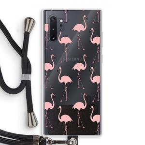 CaseCompany Anything Flamingoes: Samsung Galaxy Note 10 Plus Transparant Hoesje met koord