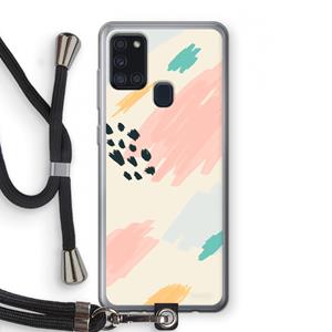 CaseCompany Sunday Chillings: Samsung Galaxy A21s Transparant Hoesje met koord