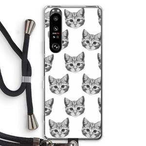 CaseCompany Kitten: Sony Xperia 1 III Transparant Hoesje met koord