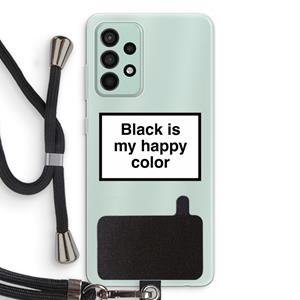 CaseCompany Black is my happy color: Samsung Galaxy A52s 5G Transparant Hoesje met koord