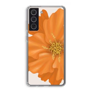 CaseCompany Orange Ellila flower: Samsung Galaxy S21 FE Transparant Hoesje