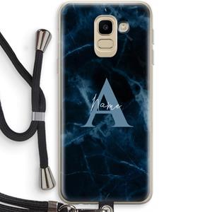 CaseCompany Midnight Marble: Samsung Galaxy J6 (2018) Transparant Hoesje met koord