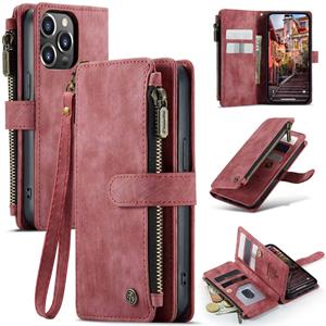 Caseme Vintage 2 in 1 portemonnee hoes - iPhone 14 Pro - Rood