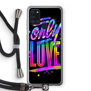 CaseCompany Only Love: Samsung Galaxy A21s Transparant Hoesje met koord