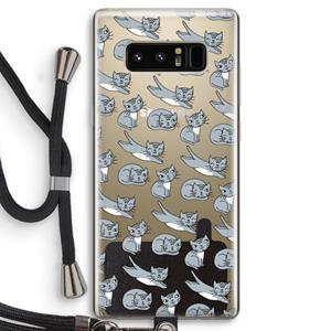 CaseCompany Poezen: Samsung Galaxy Note 8 Transparant Hoesje met koord