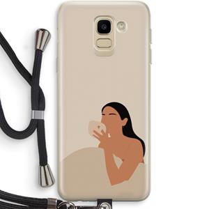 CaseCompany Fresh coffee: Samsung Galaxy J6 (2018) Transparant Hoesje met koord