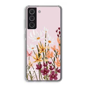 CaseCompany Painted wildflowers: Samsung Galaxy S21 FE Transparant Hoesje