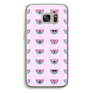 CaseCompany Smiley watermeloenprint: Samsung Galaxy S7 Transparant Hoesje
