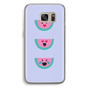 CaseCompany Smiley watermeloen: Samsung Galaxy S7 Transparant Hoesje